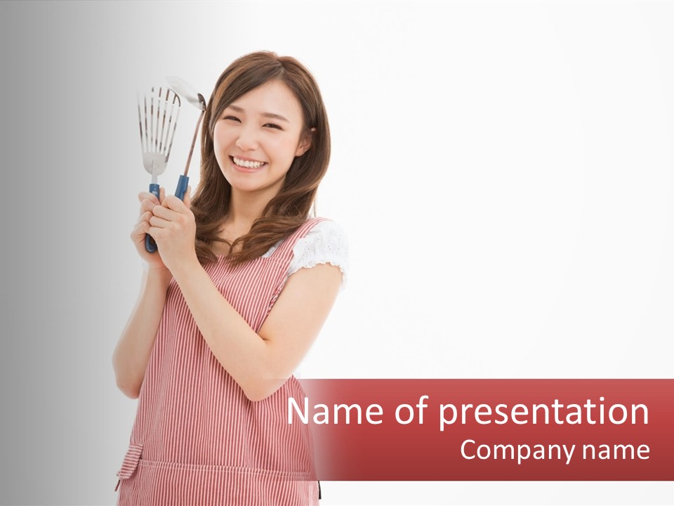 A Woman Holding A Whisk Powerpoint Template PowerPoint Template