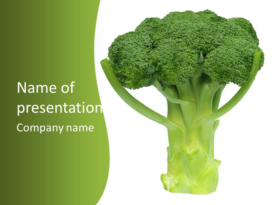 A Broccoli Powerpoint Presentation Is Shown PowerPoint Template