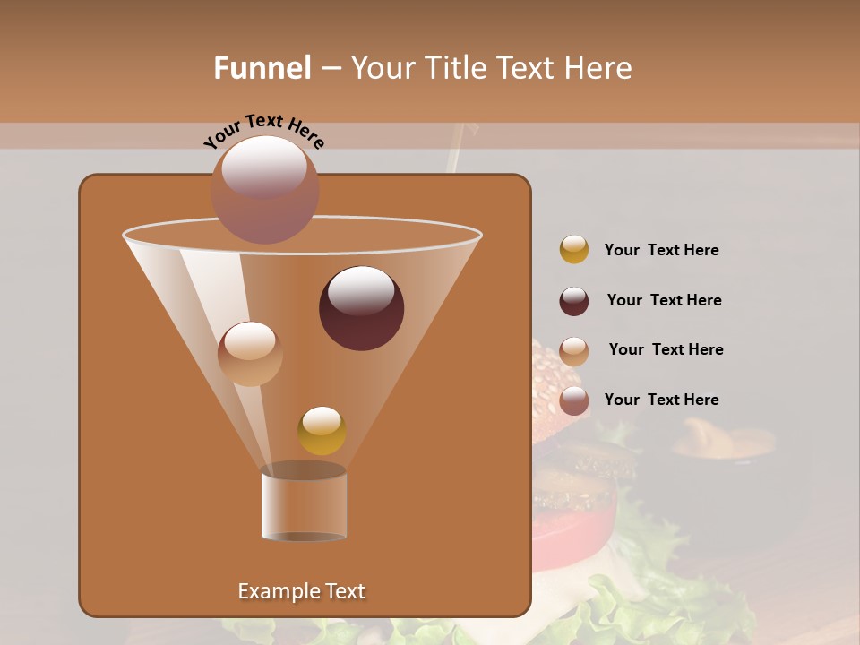 A Hamburger With Lettuce, Tomato, Onion And Cheese On A Cutting Board PowerPoint Template