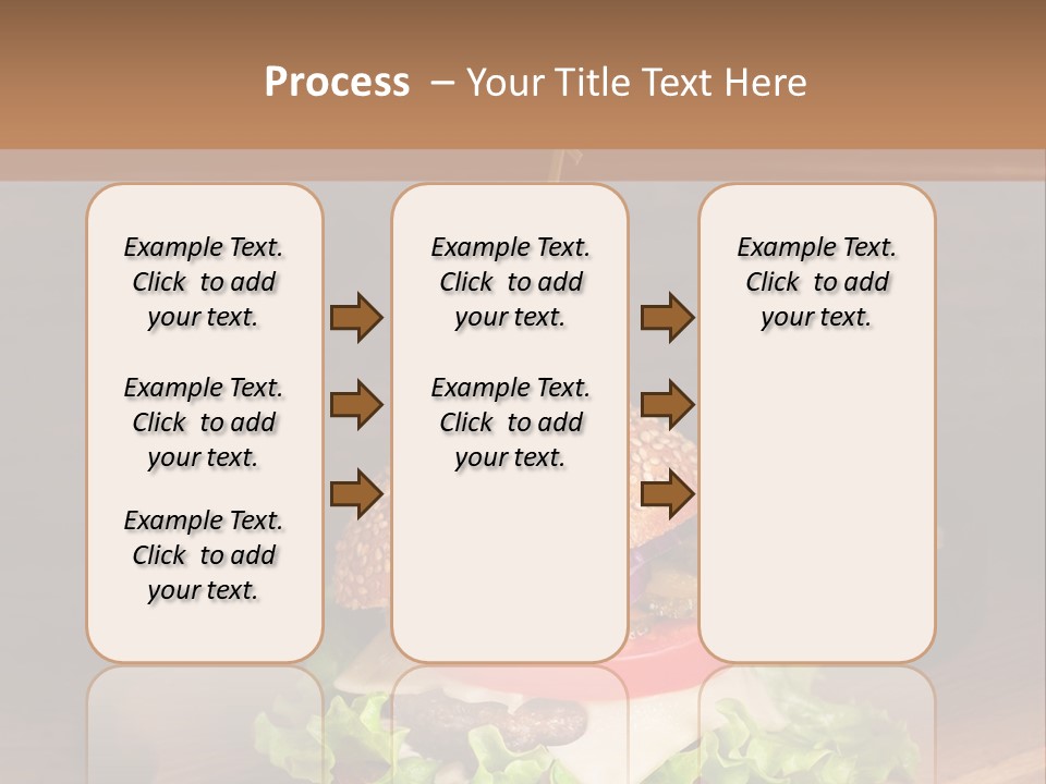 A Hamburger With Lettuce, Tomato, Onion And Cheese On A Cutting Board PowerPoint Template