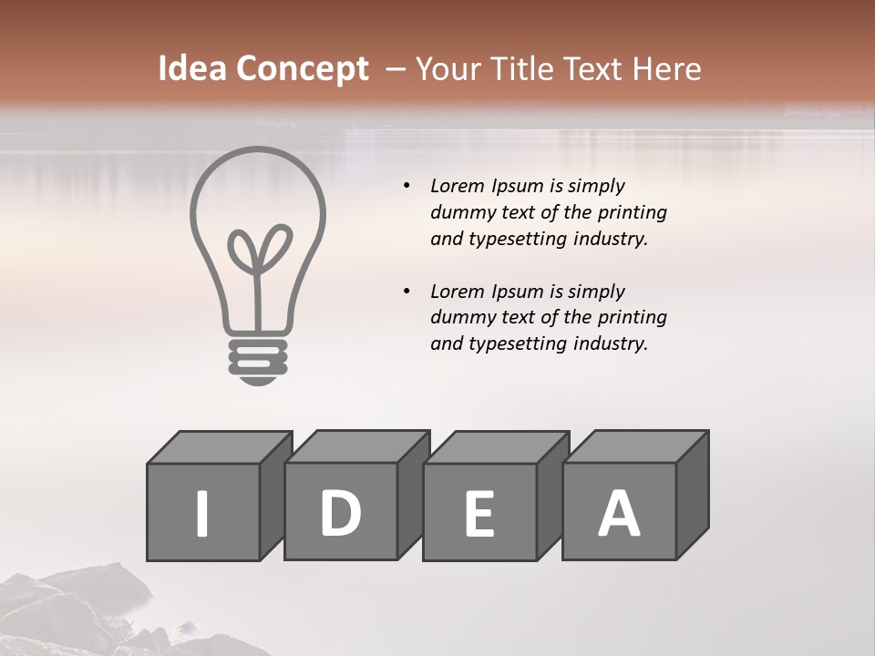 A Large Body Of Water Surrounded By Rocks PowerPoint Template