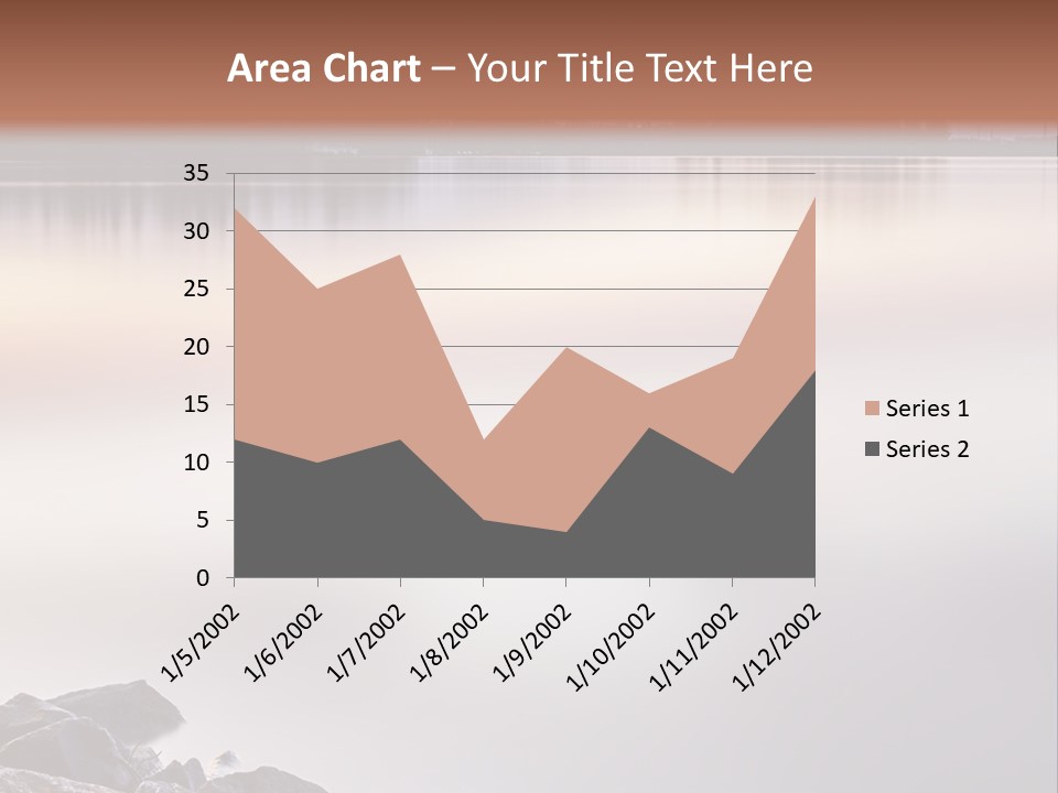 A Large Body Of Water Surrounded By Rocks PowerPoint Template