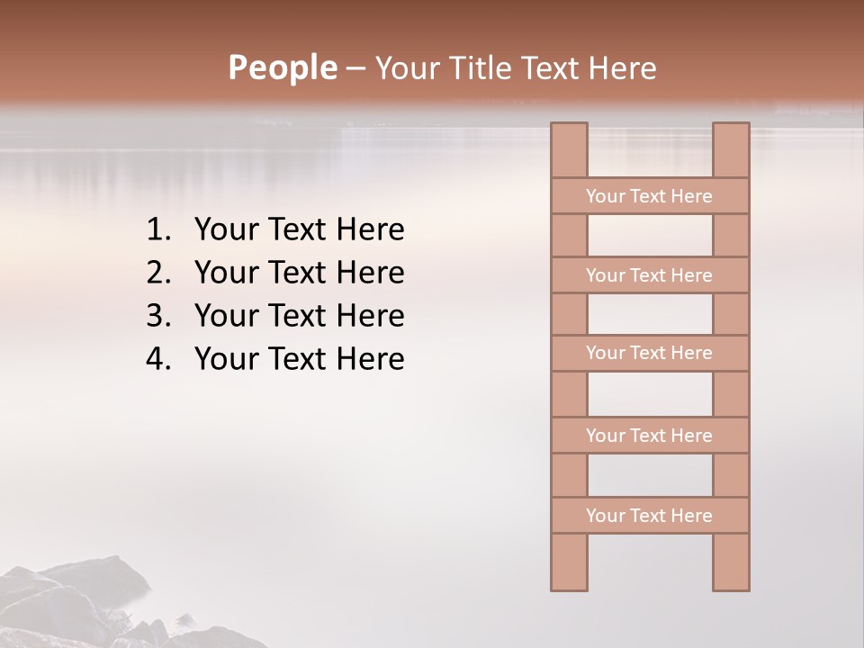 A Large Body Of Water Surrounded By Rocks PowerPoint Template