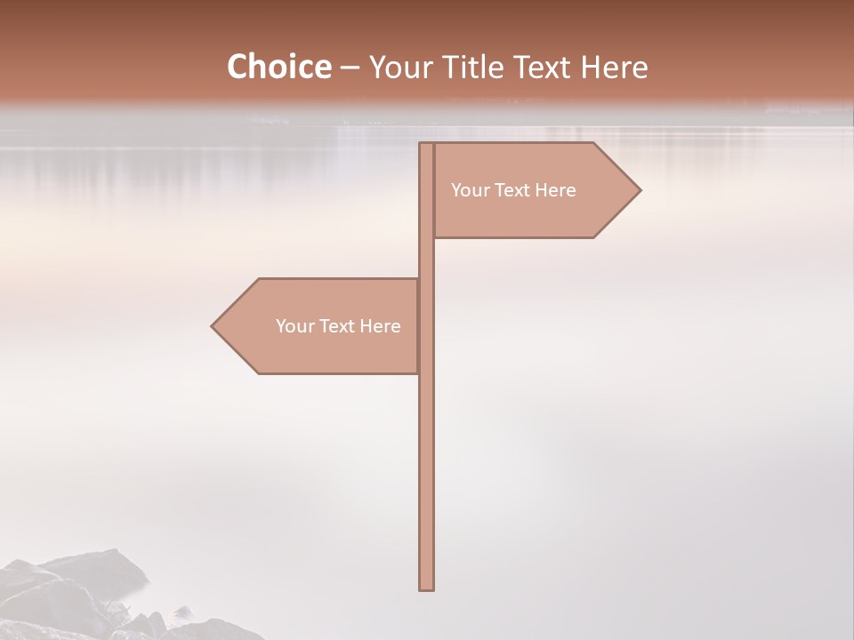 A Large Body Of Water Surrounded By Rocks PowerPoint Template