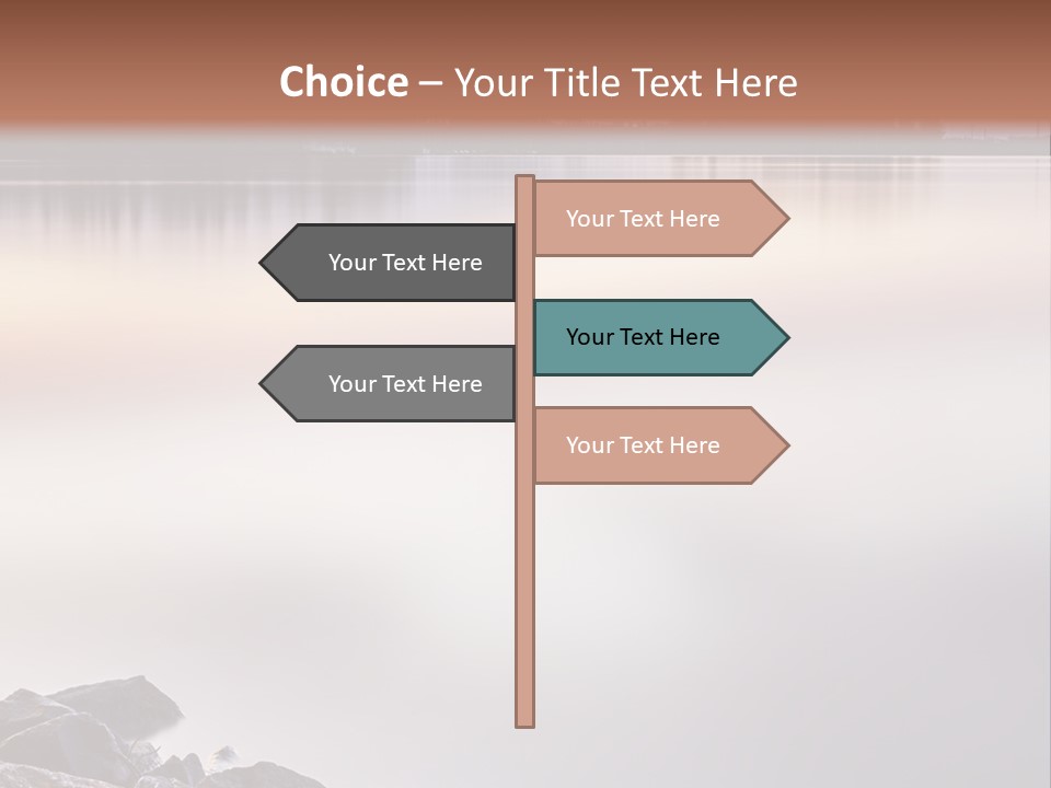 A Large Body Of Water Surrounded By Rocks PowerPoint Template