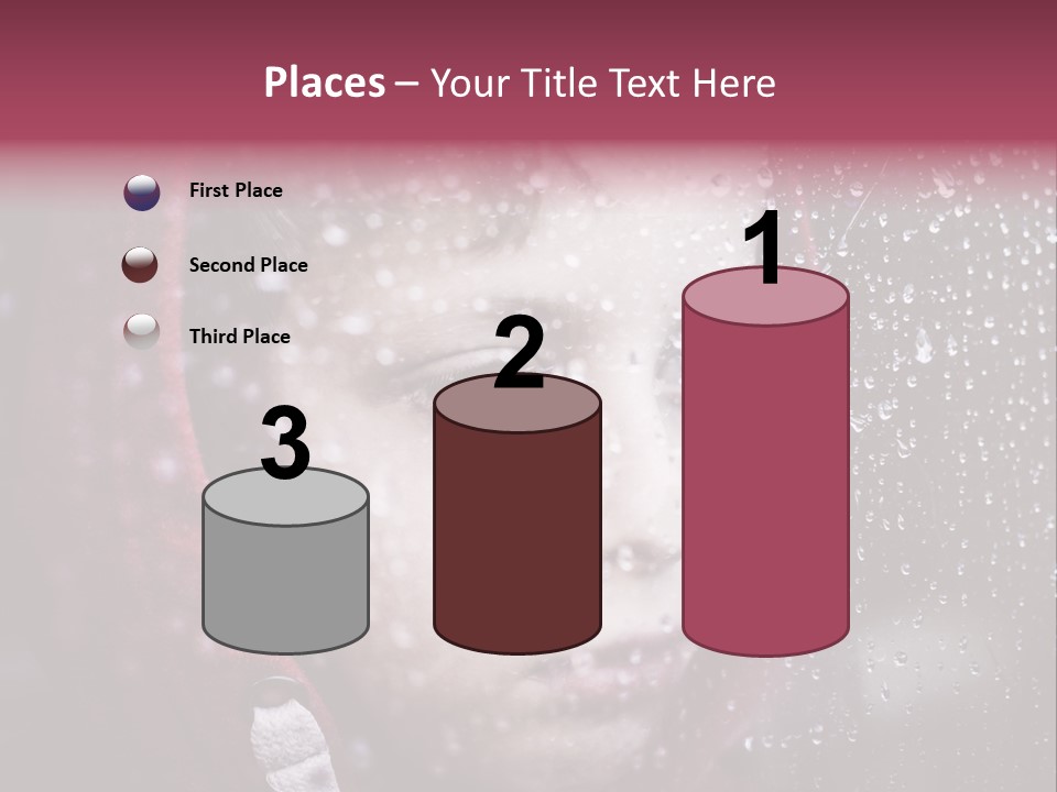 A Young Boy Looking Out Of A Window Covered In Snow PowerPoint Template