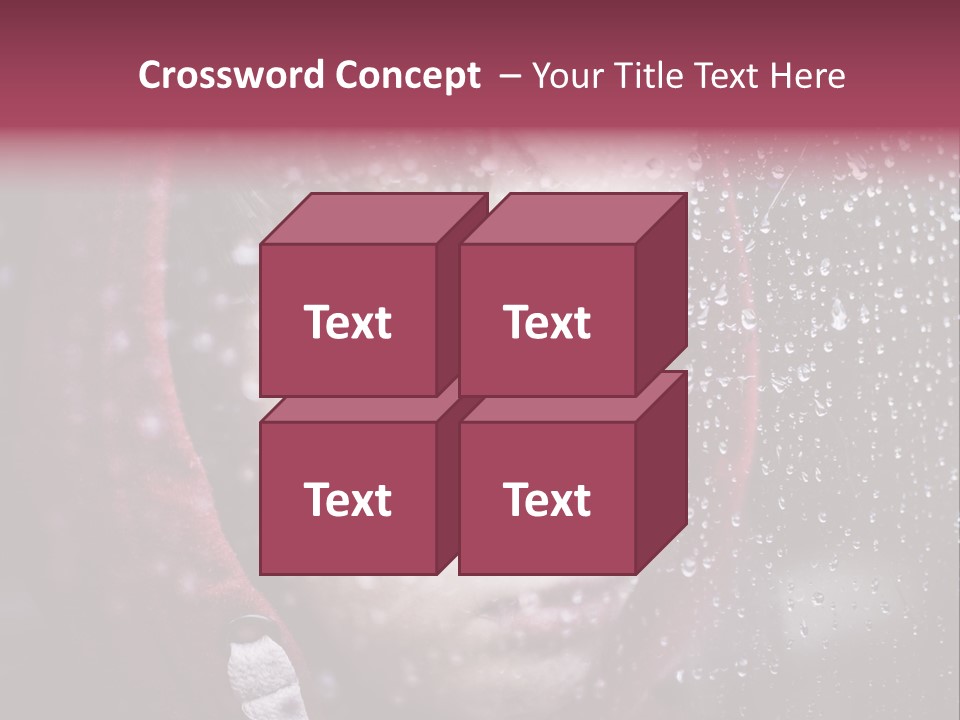 A Young Boy Looking Out Of A Window Covered In Snow PowerPoint Template