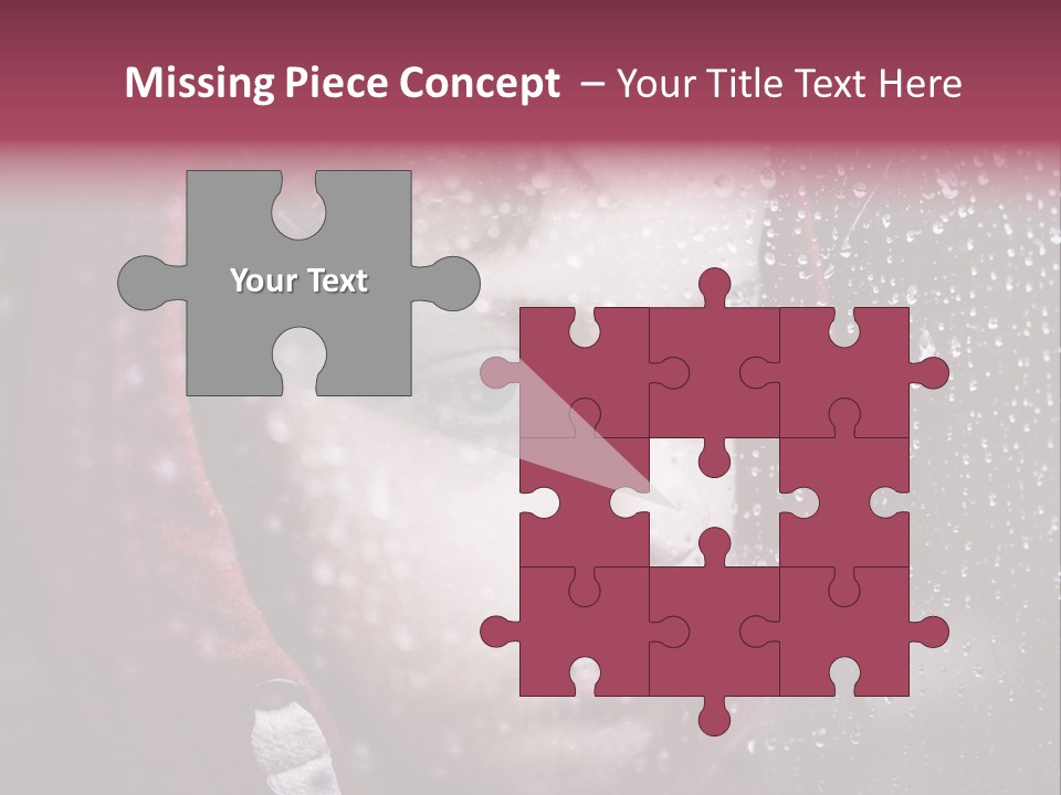 A Young Boy Looking Out Of A Window Covered In Snow PowerPoint Template