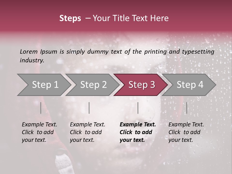 A Young Boy Looking Out Of A Window Covered In Snow PowerPoint Template