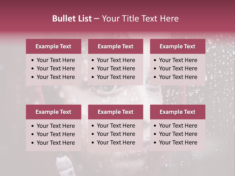 A Young Boy Looking Out Of A Window Covered In Snow PowerPoint Template