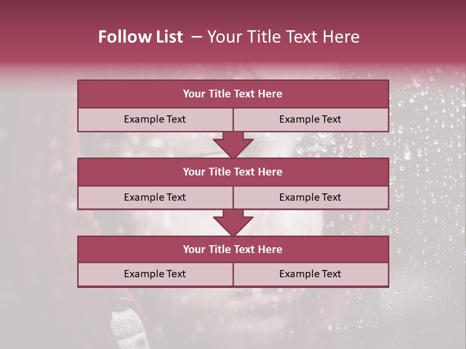 A Young Boy Looking Out Of A Window Covered In Snow PowerPoint Template