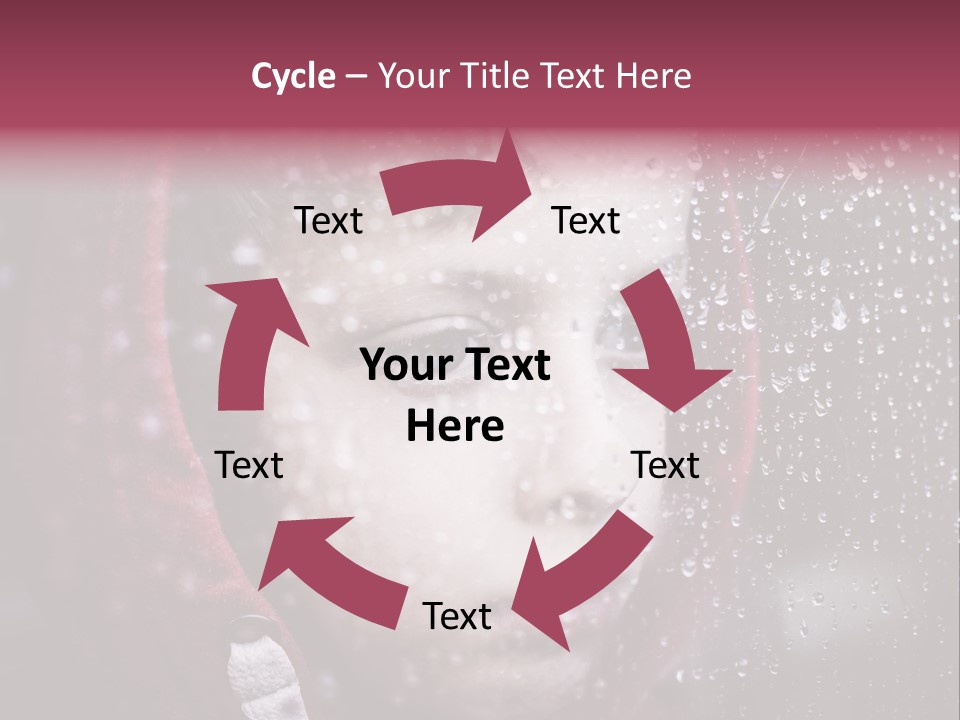 A Young Boy Looking Out Of A Window Covered In Snow PowerPoint Template