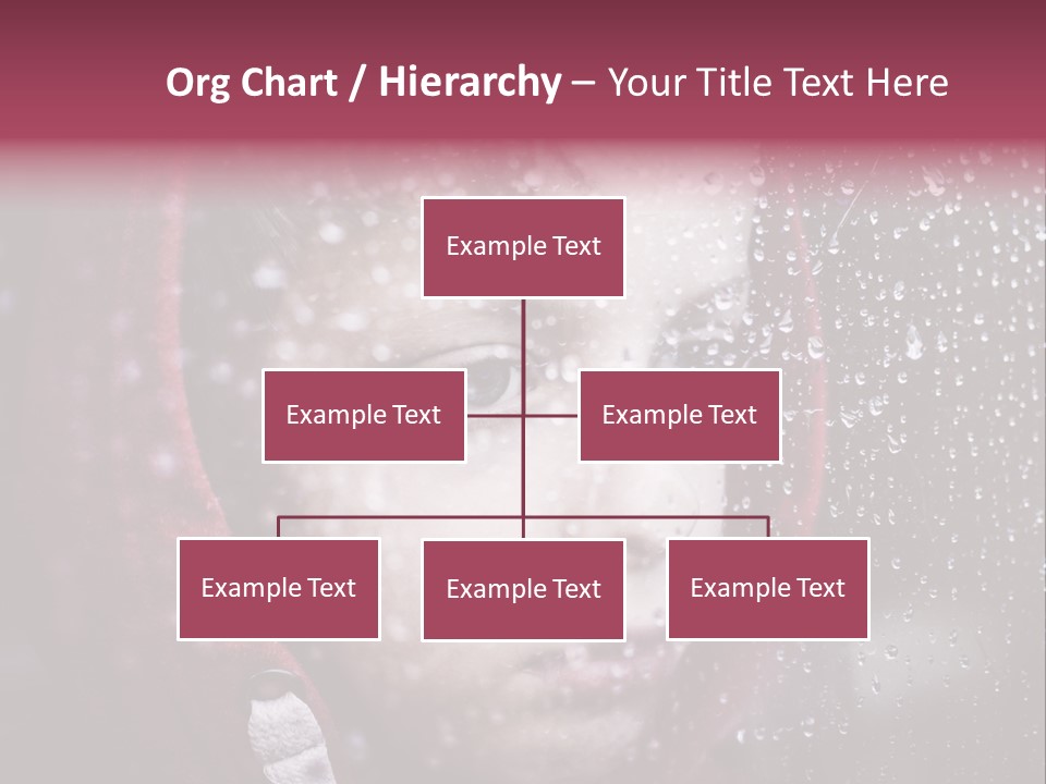 A Young Boy Looking Out Of A Window Covered In Snow PowerPoint Template