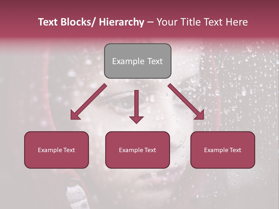 A Young Boy Looking Out Of A Window Covered In Snow PowerPoint Template