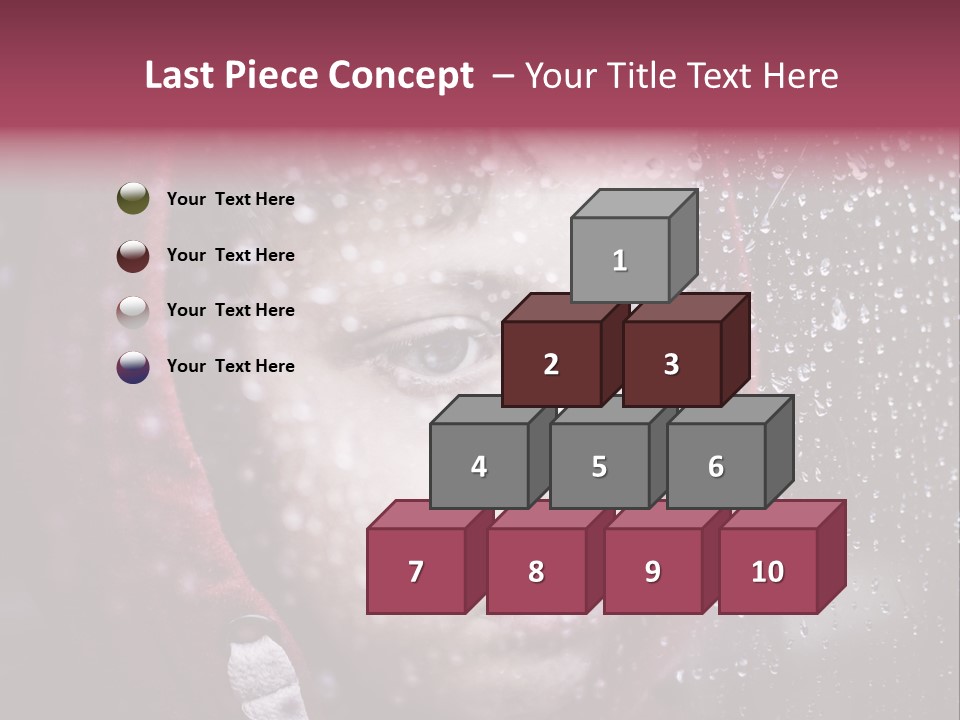 A Young Boy Looking Out Of A Window Covered In Snow PowerPoint Template