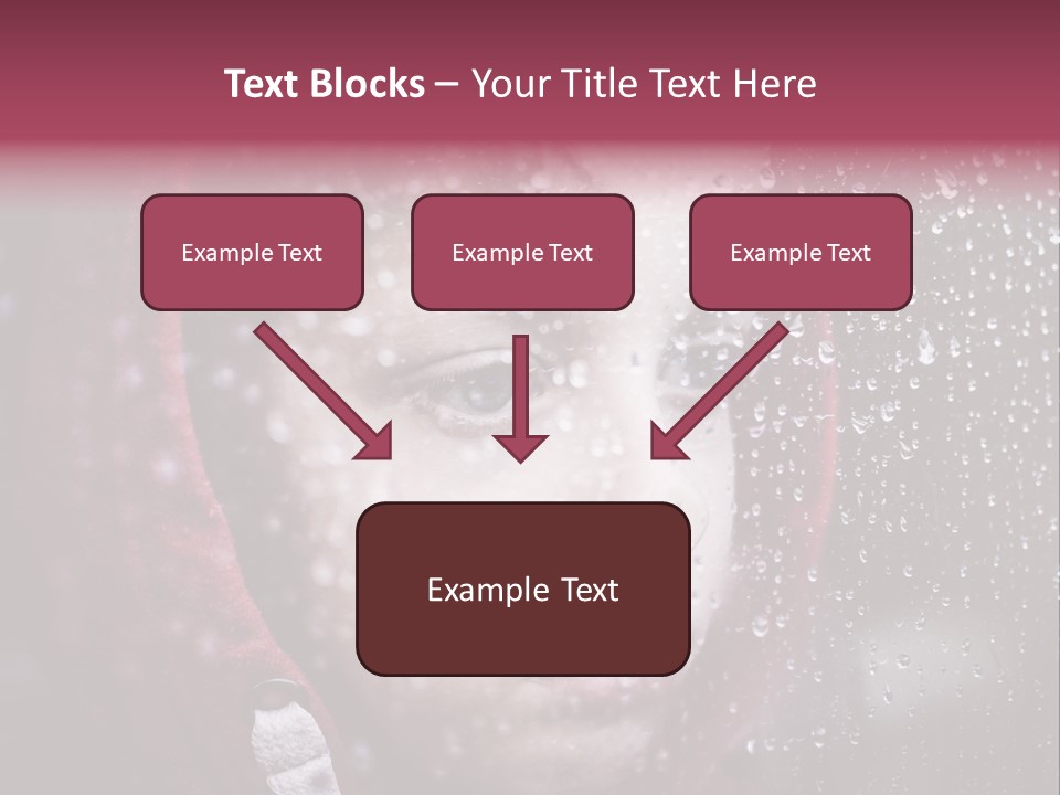 A Young Boy Looking Out Of A Window Covered In Snow PowerPoint Template
