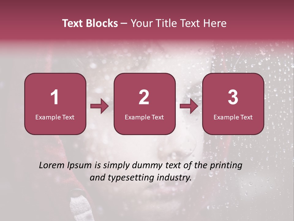 A Young Boy Looking Out Of A Window Covered In Snow PowerPoint Template