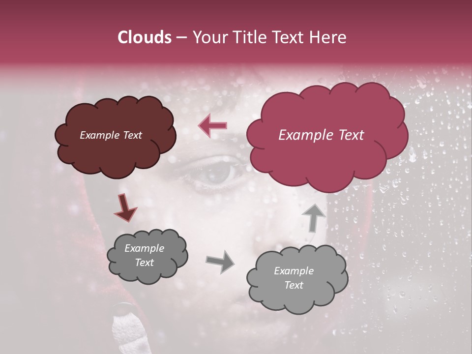 A Young Boy Looking Out Of A Window Covered In Snow PowerPoint Template