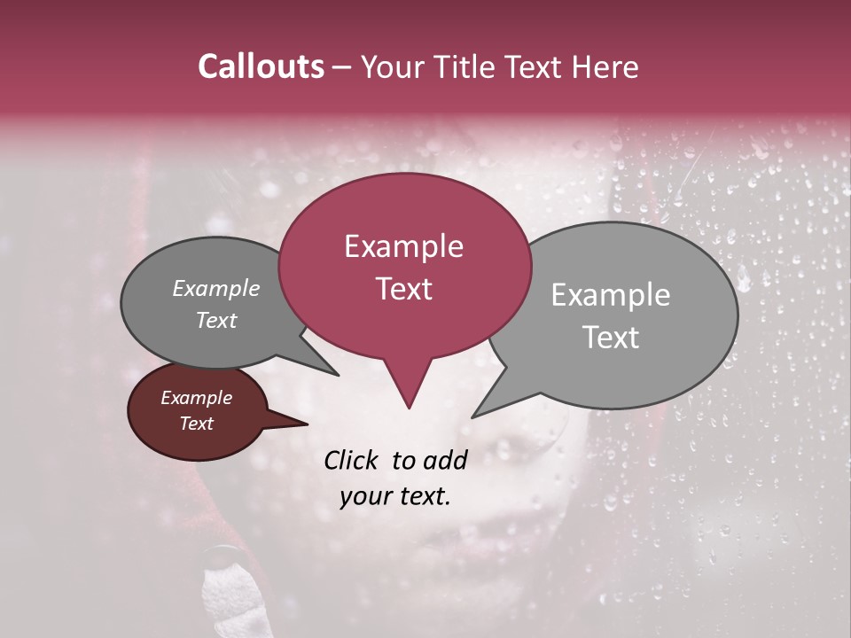 A Young Boy Looking Out Of A Window Covered In Snow PowerPoint Template