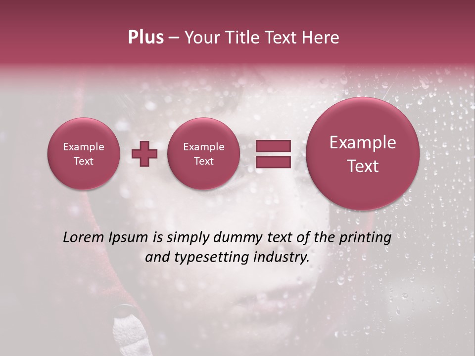 A Young Boy Looking Out Of A Window Covered In Snow PowerPoint Template