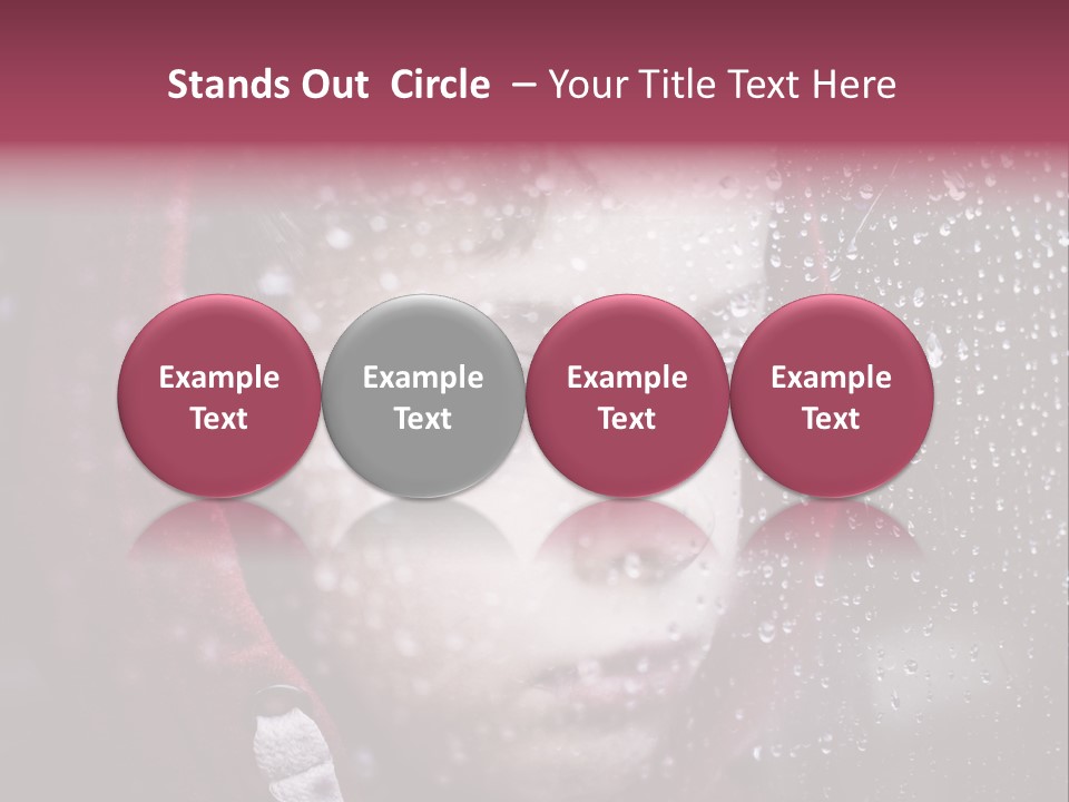 A Young Boy Looking Out Of A Window Covered In Snow PowerPoint Template