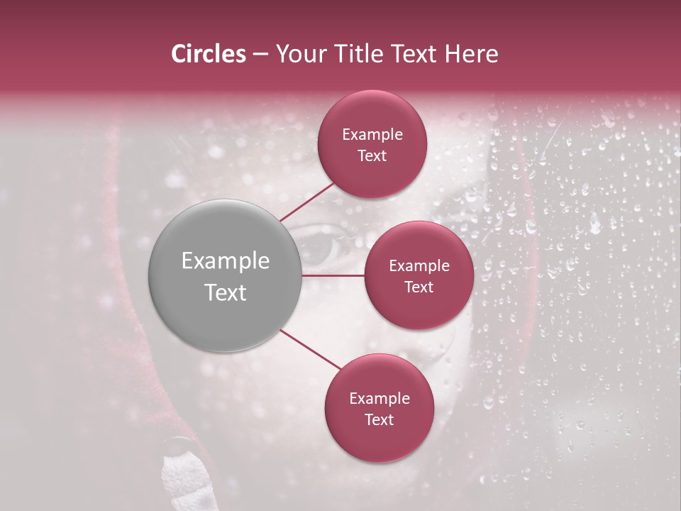 A Young Boy Looking Out Of A Window Covered In Snow PowerPoint Template