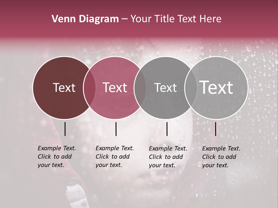 A Young Boy Looking Out Of A Window Covered In Snow PowerPoint Template