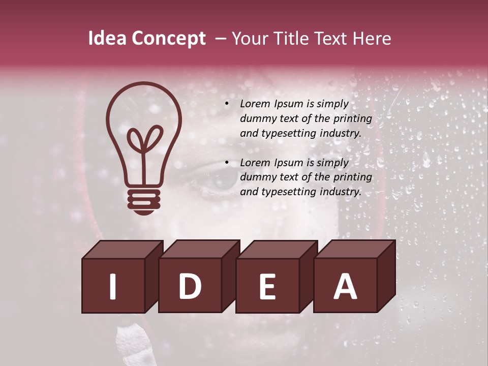 A Young Boy Looking Out Of A Window Covered In Snow PowerPoint Template