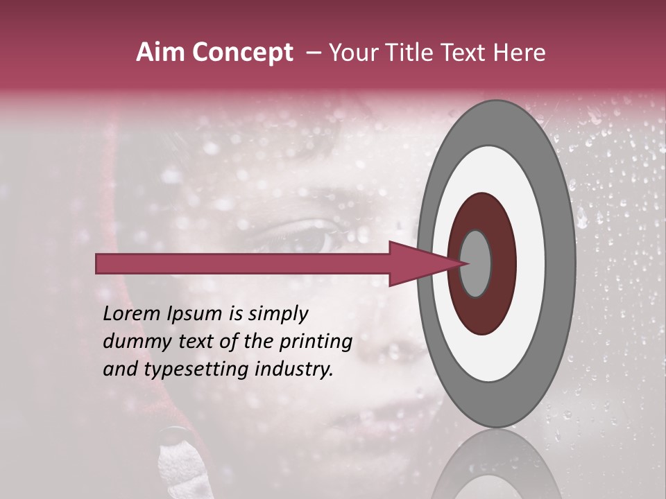 A Young Boy Looking Out Of A Window Covered In Snow PowerPoint Template