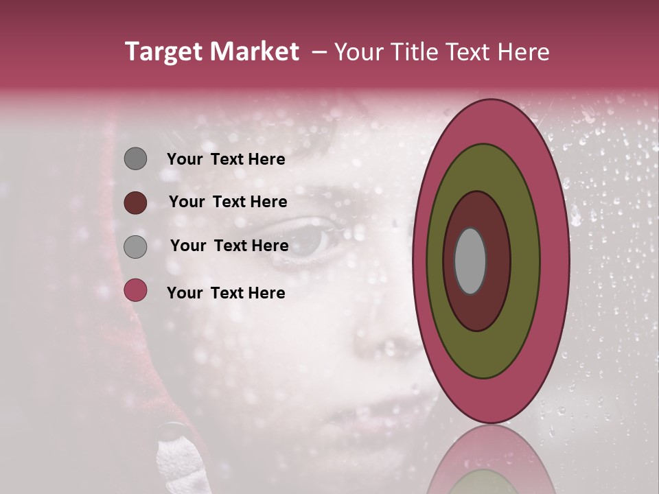 A Young Boy Looking Out Of A Window Covered In Snow PowerPoint Template