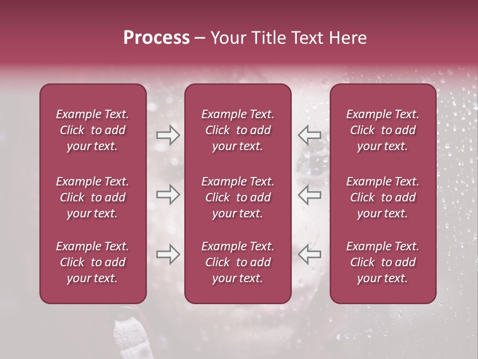 A Young Boy Looking Out Of A Window Covered In Snow PowerPoint Template