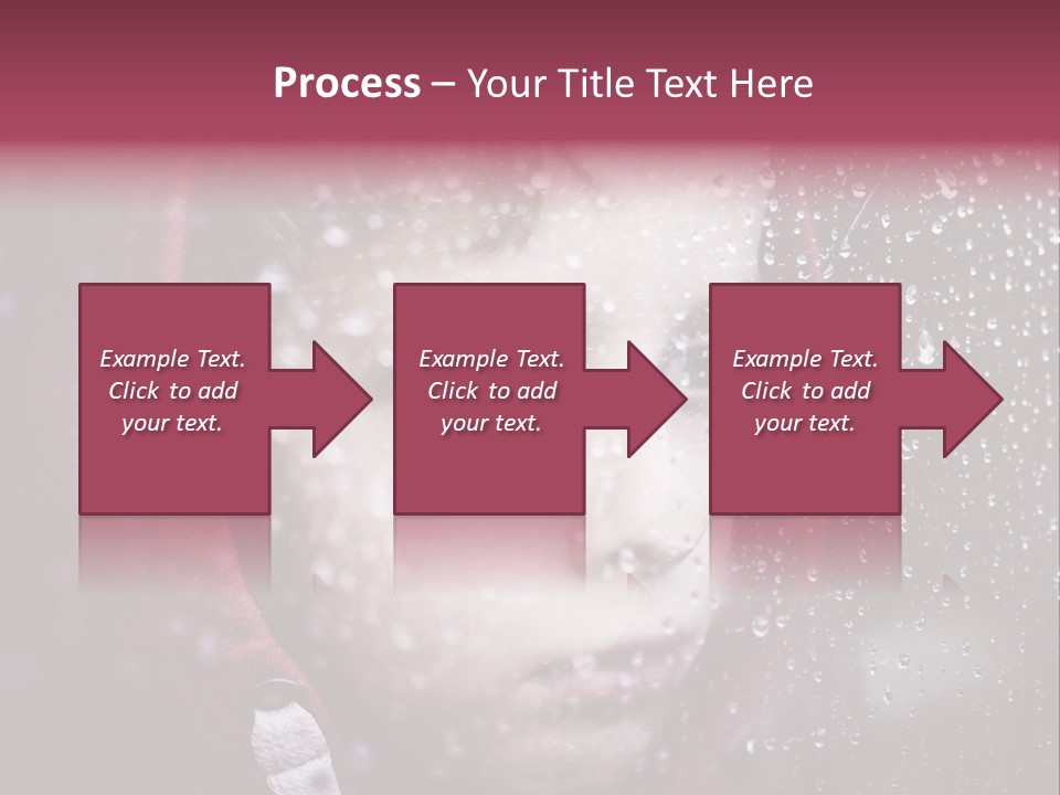 A Young Boy Looking Out Of A Window Covered In Snow PowerPoint Template