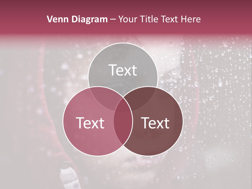 A Young Boy Looking Out Of A Window Covered In Snow PowerPoint Template