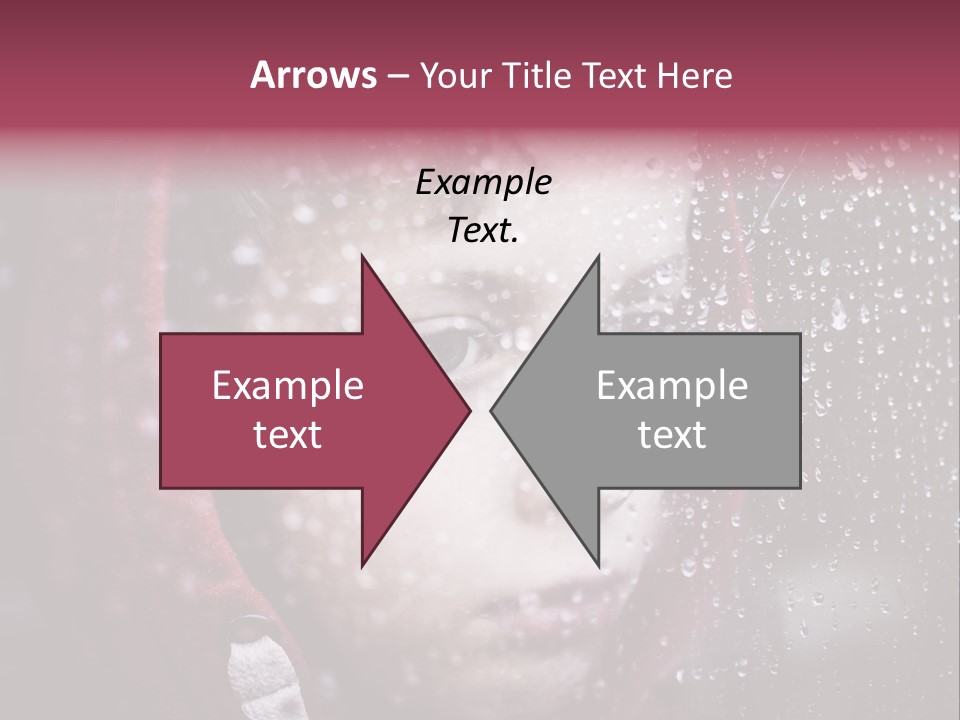 A Young Boy Looking Out Of A Window Covered In Snow PowerPoint Template