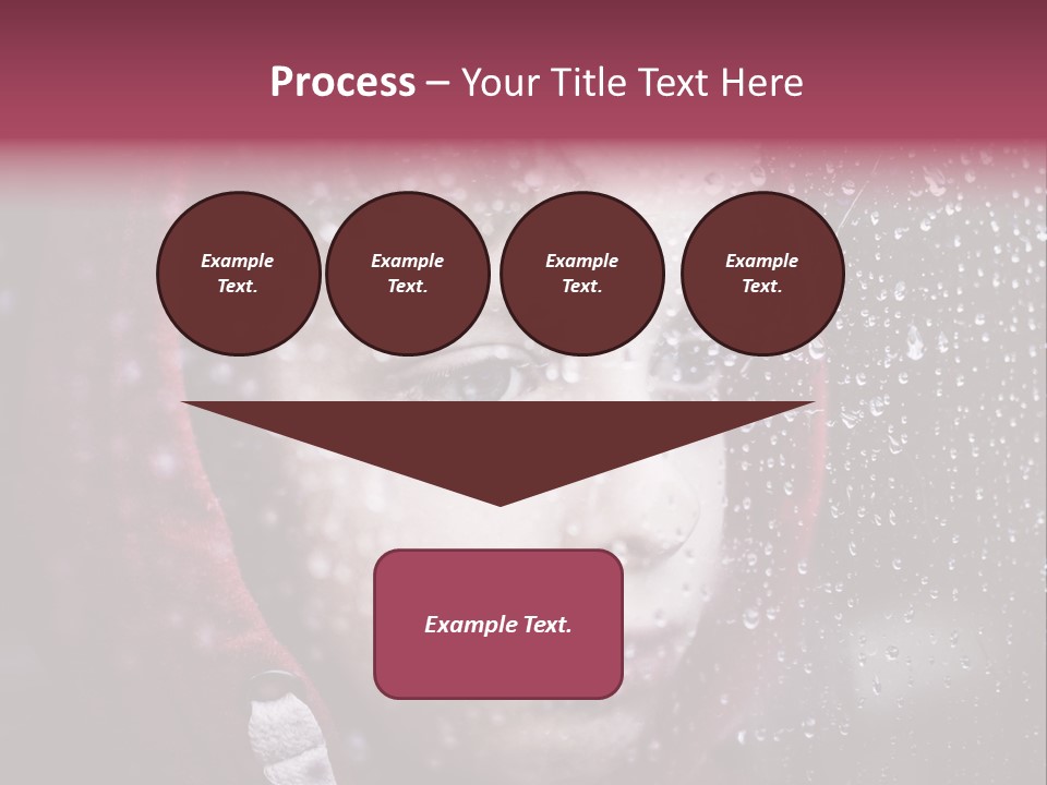 A Young Boy Looking Out Of A Window Covered In Snow PowerPoint Template