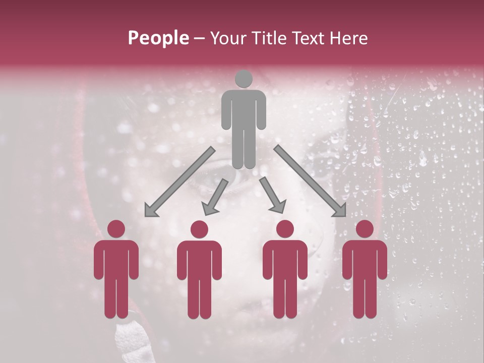 A Young Boy Looking Out Of A Window Covered In Snow PowerPoint Template