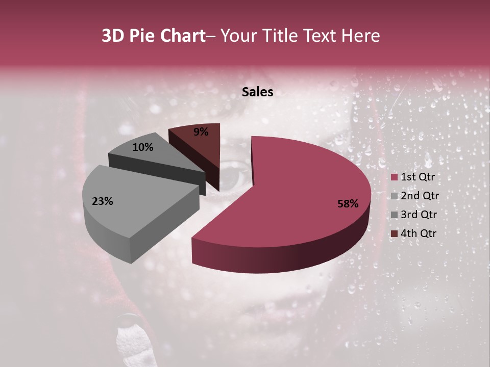 A Young Boy Looking Out Of A Window Covered In Snow PowerPoint Template