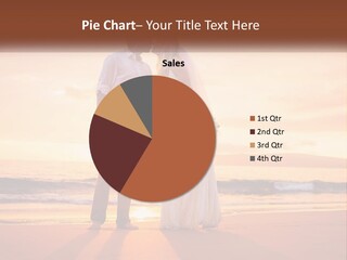A Bride And Groom Kissing On The Beach At Sunset PowerPoint Template