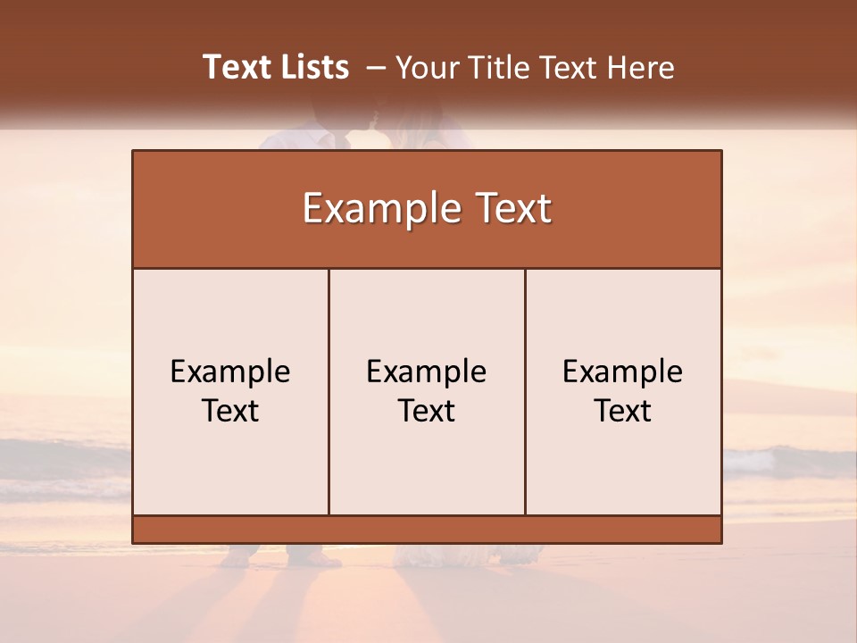 A Bride And Groom Kissing On The Beach At Sunset PowerPoint Template