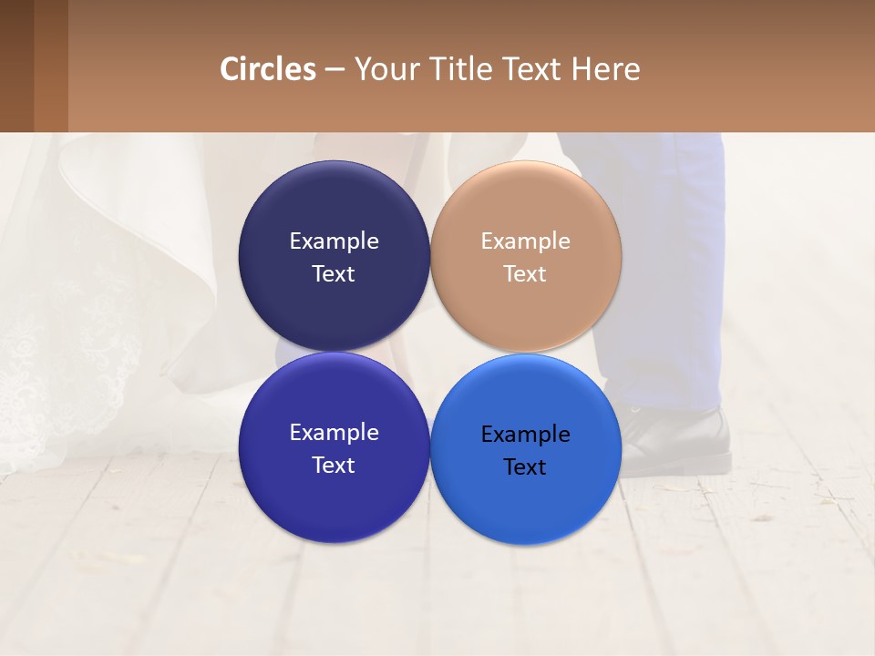 A Bride And Groom Standing Next To Each Other On A Wooden Floor PowerPoint Template