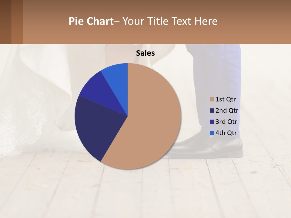 A Bride And Groom Standing Next To Each Other On A Wooden Floor PowerPoint Template