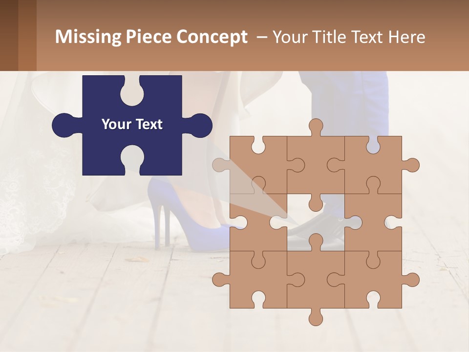 A Bride And Groom Standing Next To Each Other On A Wooden Floor PowerPoint Template