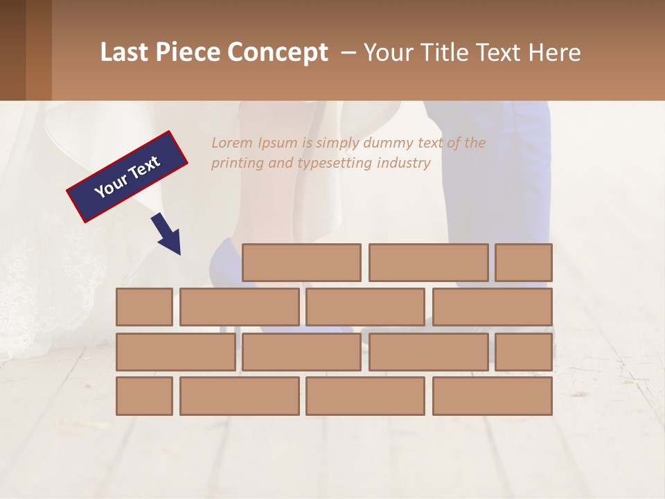 A Bride And Groom Standing Next To Each Other On A Wooden Floor PowerPoint Template