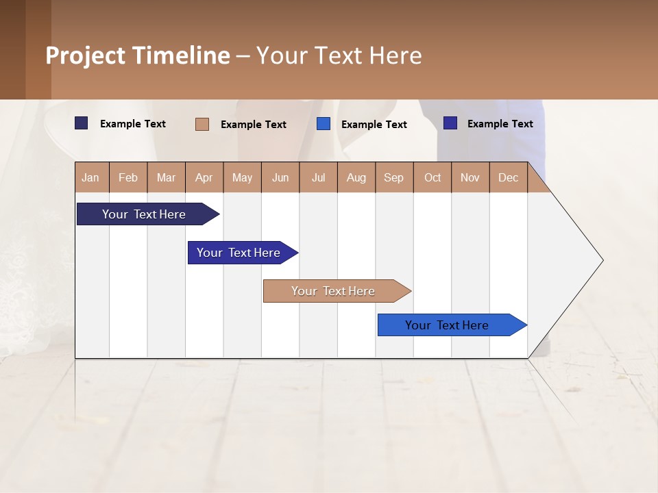 A Bride And Groom Standing Next To Each Other On A Wooden Floor PowerPoint Template