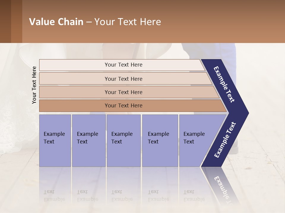 A Bride And Groom Standing Next To Each Other On A Wooden Floor PowerPoint Template