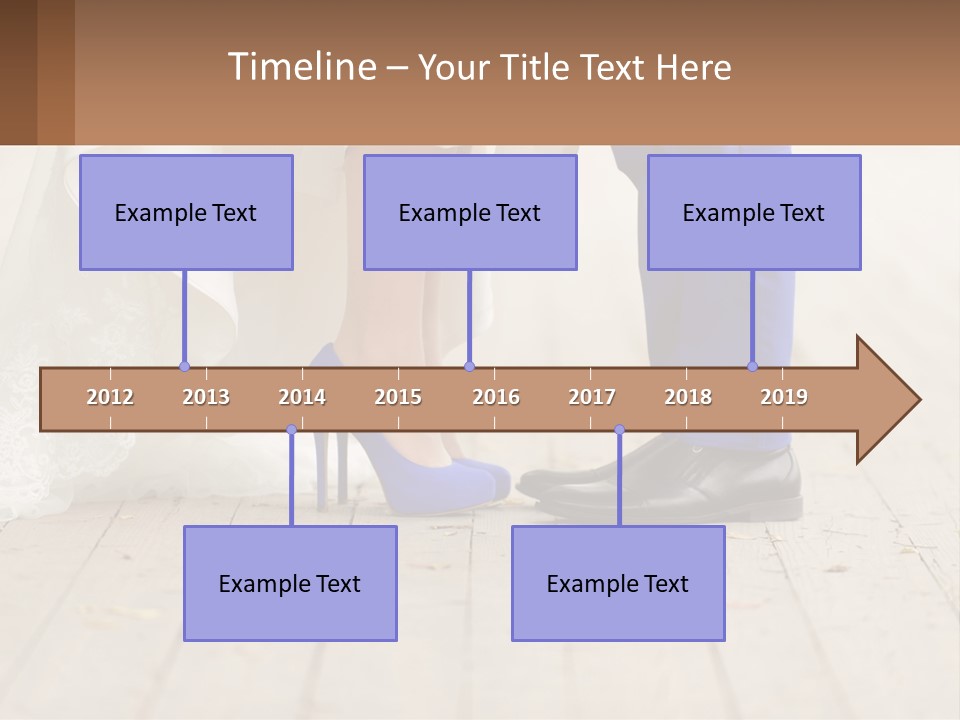 A Bride And Groom Standing Next To Each Other On A Wooden Floor PowerPoint Template
