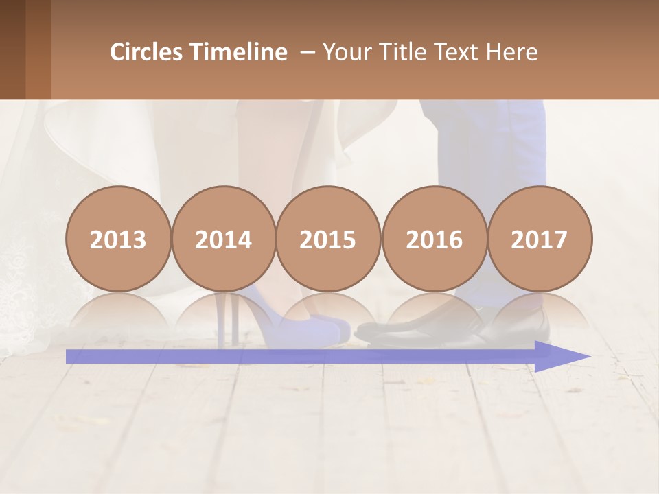 A Bride And Groom Standing Next To Each Other On A Wooden Floor PowerPoint Template