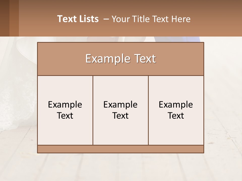 A Bride And Groom Standing Next To Each Other On A Wooden Floor PowerPoint Template