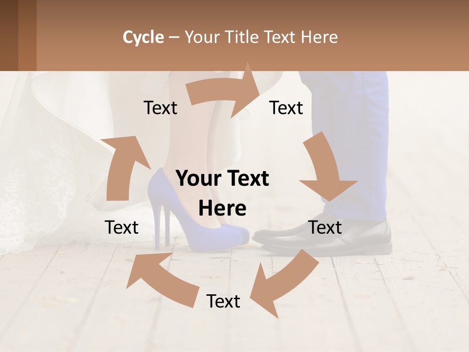 A Bride And Groom Standing Next To Each Other On A Wooden Floor PowerPoint Template