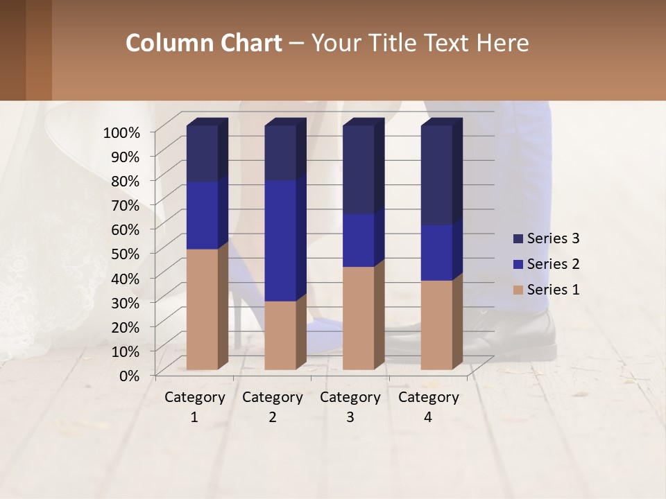 A Bride And Groom Standing Next To Each Other On A Wooden Floor PowerPoint Template